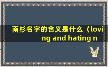 南杉名字的含义是什么（loving and hating new york 主题）